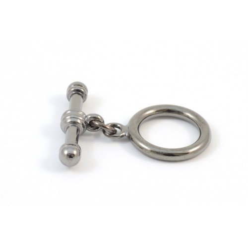 Toggle rond 17mm nickel noir